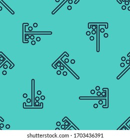 Black line Stick for chips icon isolated seamless pattern on green background. Casino gambling.  Vector Illustration