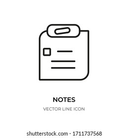 Black line sticky note icon. Contour tool reminder, schedule task. Pictogram simple shape sign checklist. Linear template logo for design sheet memo notepad, web app, ui. Isolated vector illustration