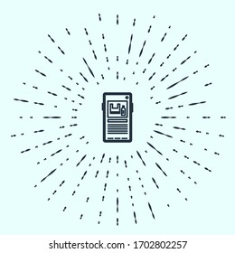 Black line Stop plastic pollution icon isolated on grey background. Ecological poster. Abstract circle random dots. Vector Illustration