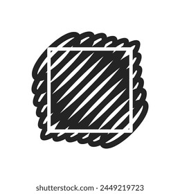 Black Line Stroke Square Frame Set on Background
