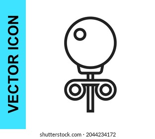 Black line Stud earrings icon isolated on white background. Jewelry accessories.  Vector
