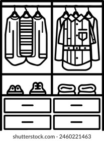 Ilustración vectorial de estilo de línea negra Сloset