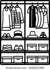 Сloset black line style vector illustration