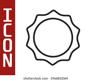 Black line Sun icon isolated on white background.  Vector