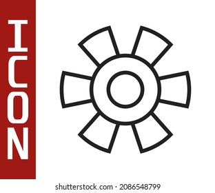 Black line Sun icon isolated on white background.  Vector