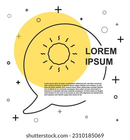 Black line Sun icon isolated on white background. Random dynamic shapes. Vector