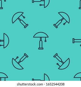 Black line Table lamp icon isolated seamless pattern on green background.  Vector Illustration