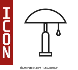 Black line Table lamp icon isolated on white background.  Vector Illustration