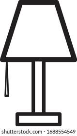 Schwarze Linie Tischlampe Symbol einzeln auf weißem Hintergrund