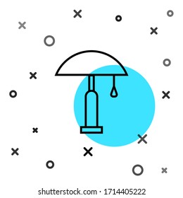 Black line Table lamp icon isolated on white background. Random dynamic shapes. Vector Illustration