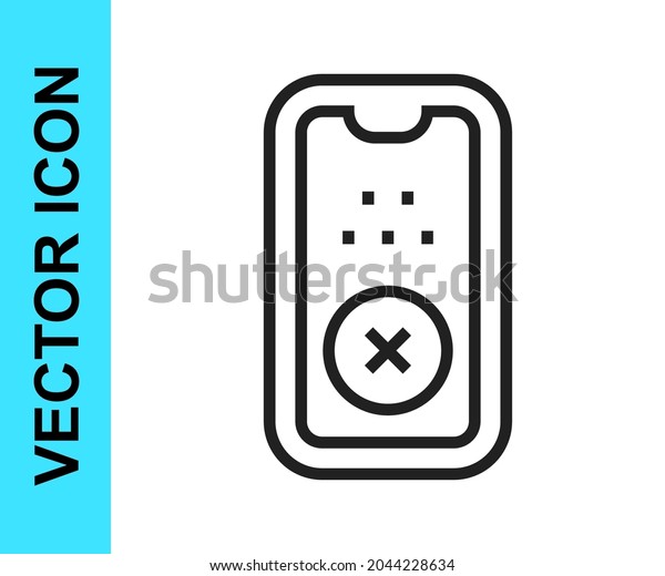 Black line Taxi mobile app icon\
isolated on white background. Mobile application taxi. \
Vector