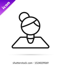 Black line Teacher icon isolated on white background.  Vector Illustration