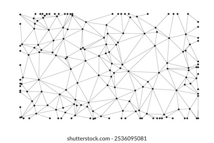 Black line technology and abstract blockchain network background.