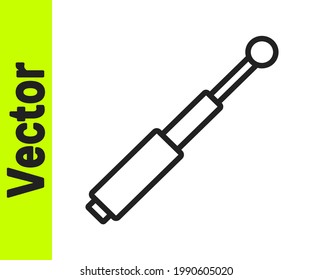 Black line Telescopic baton icon isolated on white background.  Vector