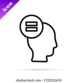 Black line Test or exam sheet icon isolated on white background. Test paper, exam or survey concept.  Vector Illustration