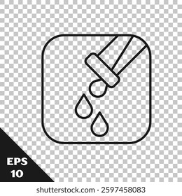 Black line Test tube and flask chemical laboratory test icon isolated on transparent background. Laboratory glassware sign.  Vector