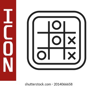 Schwarze Linie Tic Tac Zehenspiel Symbol einzeln auf weißem Hintergrund.  Vektorgrafik