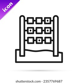 Black line Tic tac toe game icon isolated on white background.  Vector
