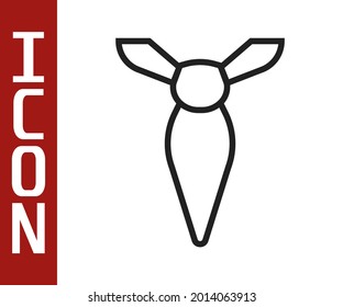 Icono de cordón negra aislado en fondo blanco. Símbolo de corbata y manto de cuello.  Vector