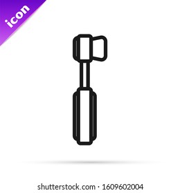 Black line Toothbrush icon isolated on white background.  Vector Illustration