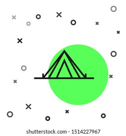 Black line Tourist tent icon isolated on white background. Camping symbol. Vector Illustration Black line Tourist tent icon isolated on white background. Camping symbol. Vector Illustration