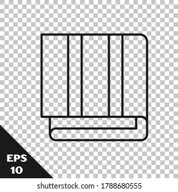 Black line Towel stack icon isolated on transparent background.  Vector Illustration