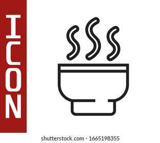 Black line Traditional Chinese tea ceremony icon isolated on white background. Teapot with cup.  Vector Illustration