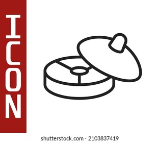 Black line Traditional Chinese tea ceremony icon isolated on white background. Teapot with cup.  Vector