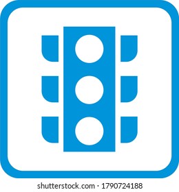 Icono de luz de tráfico de línea negra aislado en fondo blanco. Indique los iconos en colores. Ilustración vectorial
