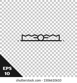 Black line Trap hunting icon isolated on transparent background.  Vector Illustration