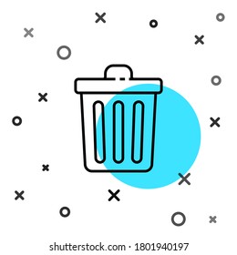 La barra diagonal de la línea negra puede aislarse en el fondo blanco. Signo de basurero. Icono de la canasta de reciclaje. Icono de papelera. Formas dinámicas aleatorias. Ilustración vectorial