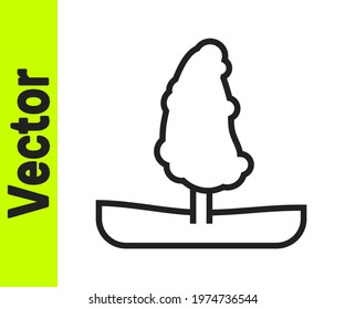 Black line Tree icon isolated on white background. Forest symbol.  Vector