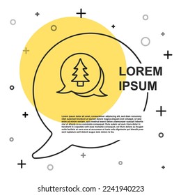 Black line Tree icon isolated on white background. Forest symbol. Random dynamic shapes. Vector