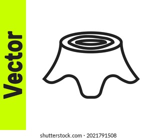 Icono de trozo de árbol de línea negra aislado en fondo blanco.  Vector