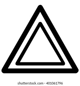 Black line triangle icon symbol, vector.
