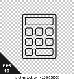 Black line Triangle math icon isolated on transparent background.  Vector Illustration