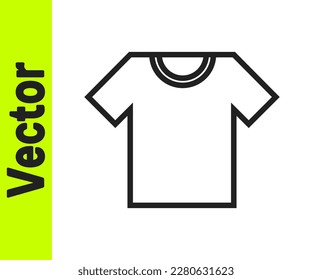 Schwarze Linie T-Shirt Symbol einzeln auf weißem Hintergrund.  Vektorgrafik