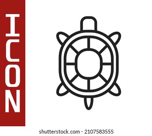Black line Turtle icon isolated on white background.  Vector