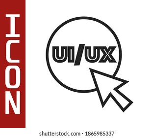 Black line UI or UX design icon isolated on white background.  Vector