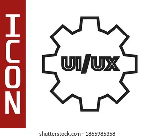 Schwarze Linie UI oder UX Design Symbol einzeln auf weißem Hintergrund.  Vektorgrafik