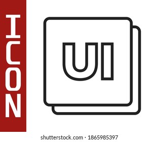 Black line UI or UX design icon isolated on white background.  Vector