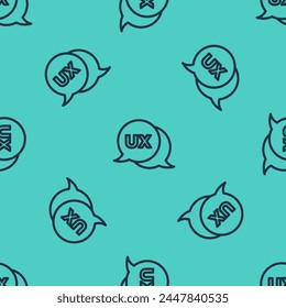 Black line UI or UX design icon isolated seamless pattern on green background.  Vector