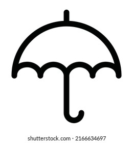 Black line umbrella icon design
