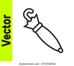 Black line Umbrella icon isolated on white background. Insurance concept. Waterproof icon. Protection, safety, security concept.  Vector