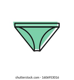 Black line underpants icon isolated on white background. underwear.  Vector Illustration