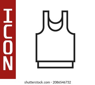 Black line Undershirt icon isolated on white background.  Vector