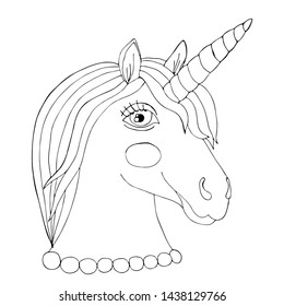 black line unicorn coloring book page stock vector royalty free 1438129766 shutterstock