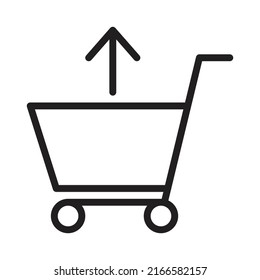 Black line upload icon design