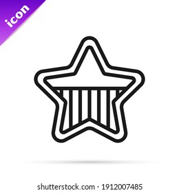 Black line USA Independence day icon isolated on white background. 4th of July. United States of America country.  Vector
