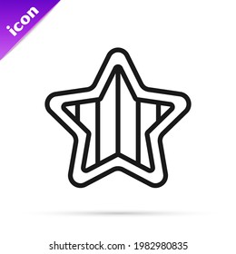 Black line USA Independence day icon isolated on white background. 4th of July. United States of America country.  Vector